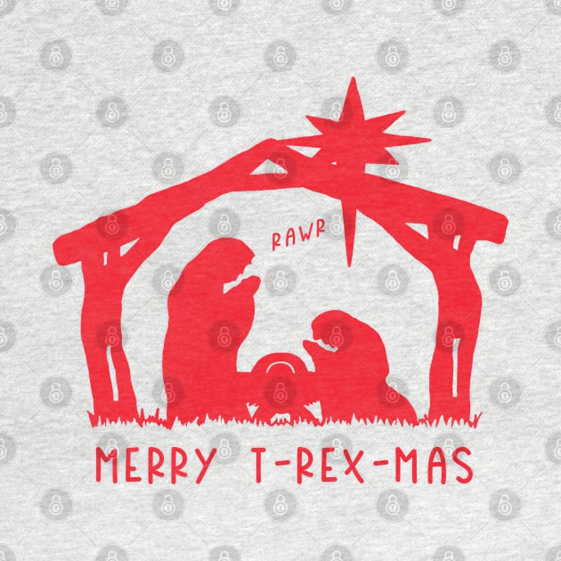 Christmas Cheer: Merry T-Rex-Mas (red text) by Ofeefee